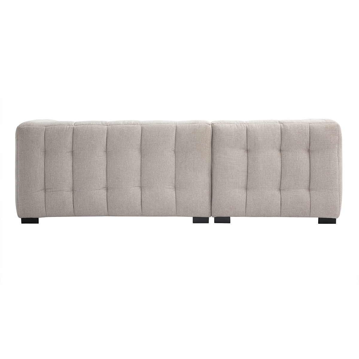 Canapé d'angle gauche design 3 places en tissu effet velours texturé beige CORTO beige, MILIBOO