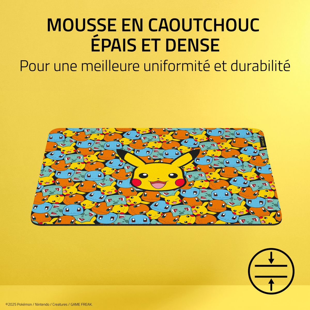 Tapis de souris GIGANTUS V2 MEDIUM POKÉMON KANTO STARTER couleur unique, RAZER