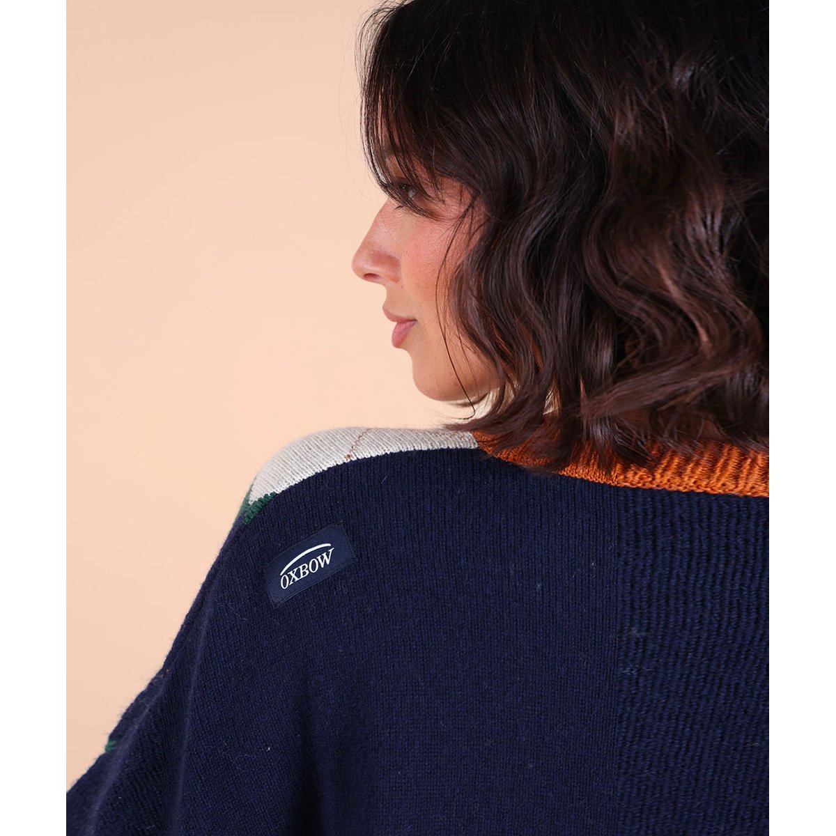 Pull jacquard oversize PINE deep marine, OXBOW