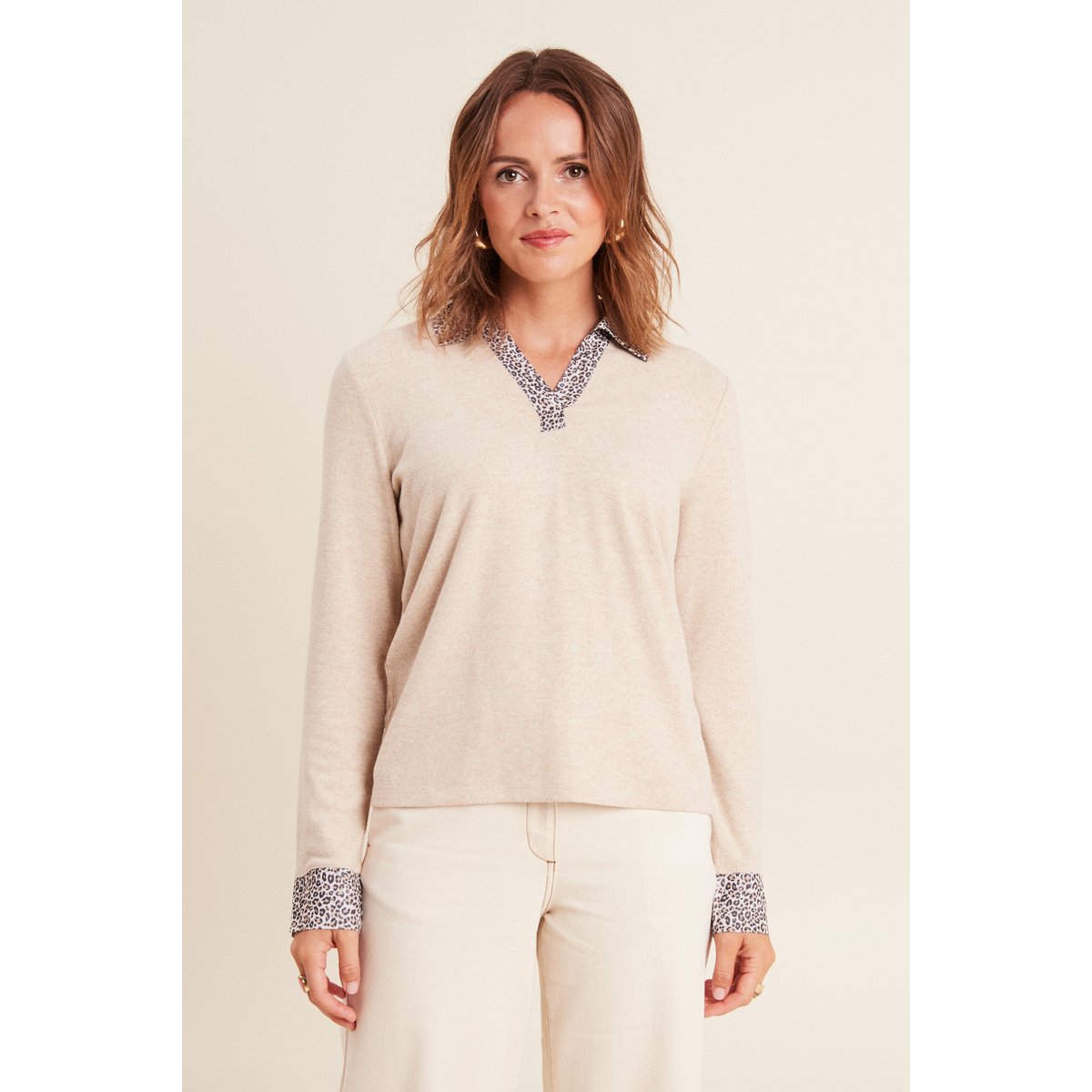 T-shirt manches longues creme, BREAL