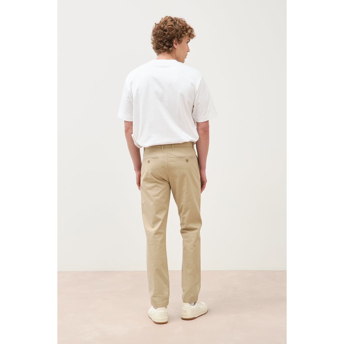 Pantalon chino slim beige, BONOBO