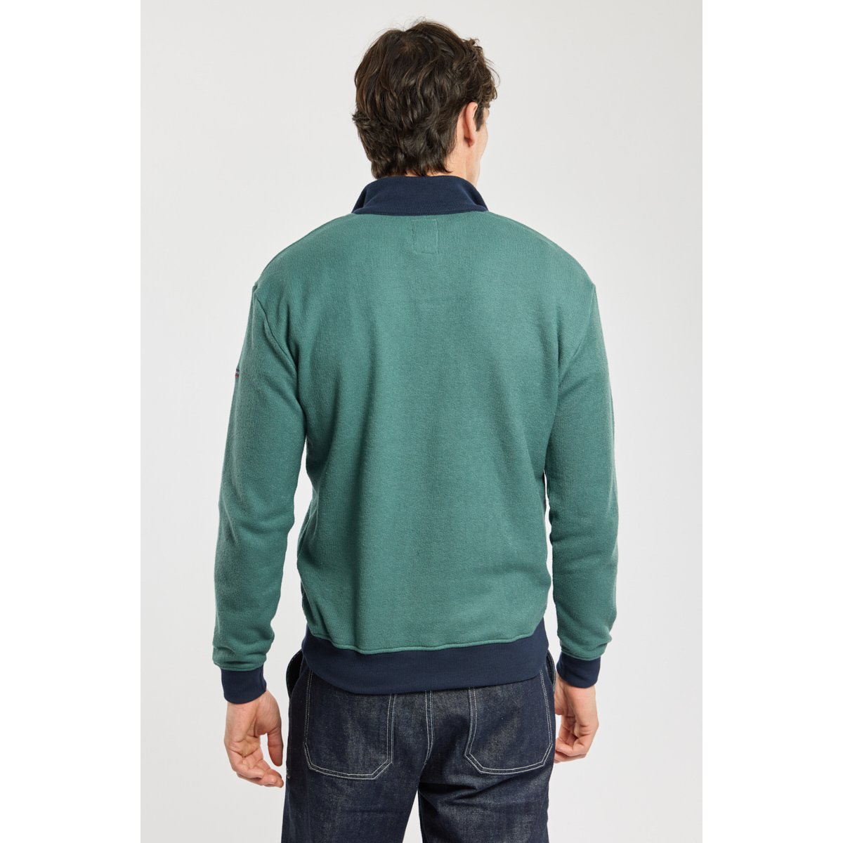 Sweat col camionneur - coton silver pine, ARMOR-LUX