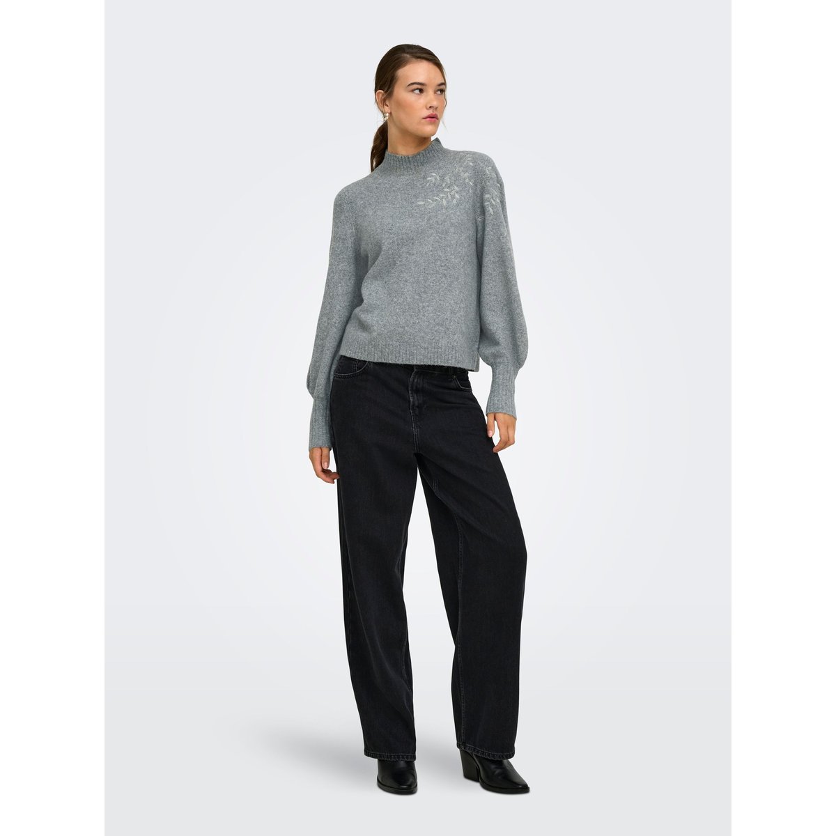 Pull En Maille medium grey melange, ONLY