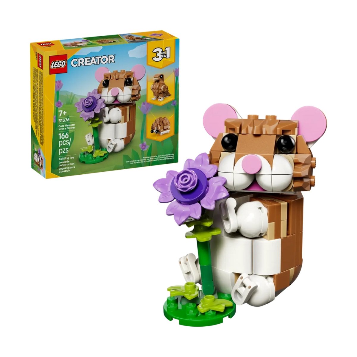 L'adorable hamster et la fleur multicolore, LEGO