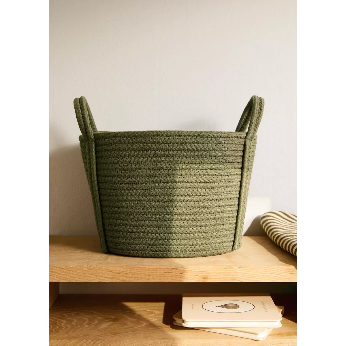 Petit panier enfant en coton kaki, MANGO HOME