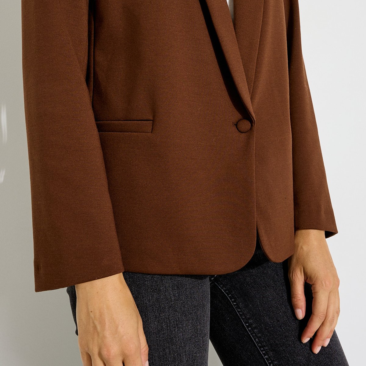 Veste blazer tailleur maille marron, GRAIN DE MALICE