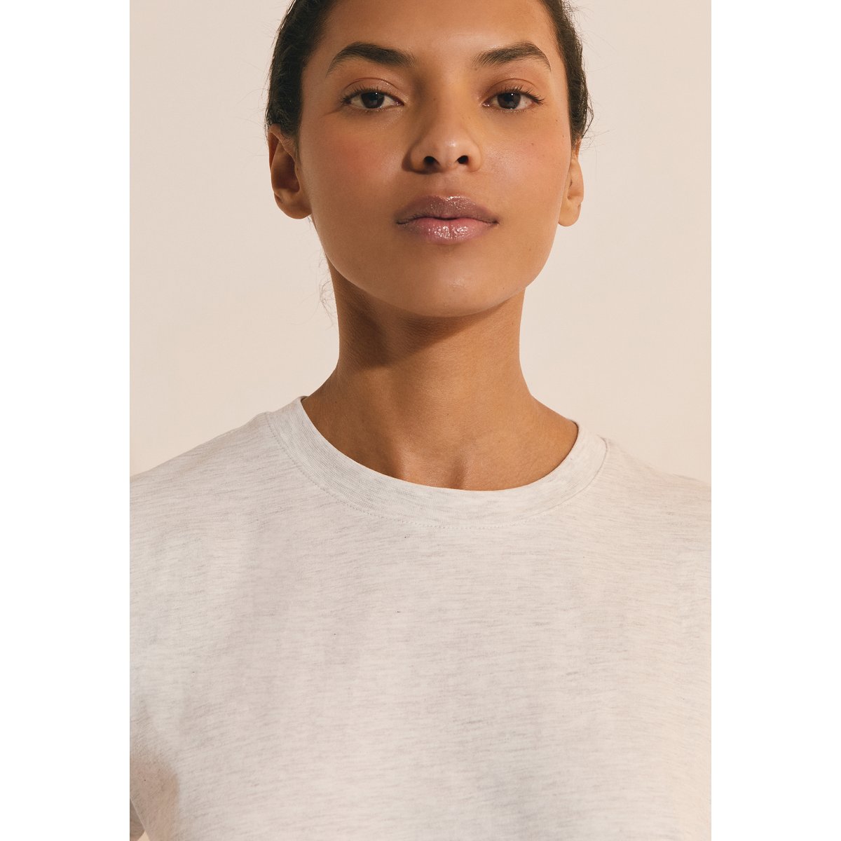 T-shirt de pyjama manches courtes en coton JOANNE gris clair, ETAM