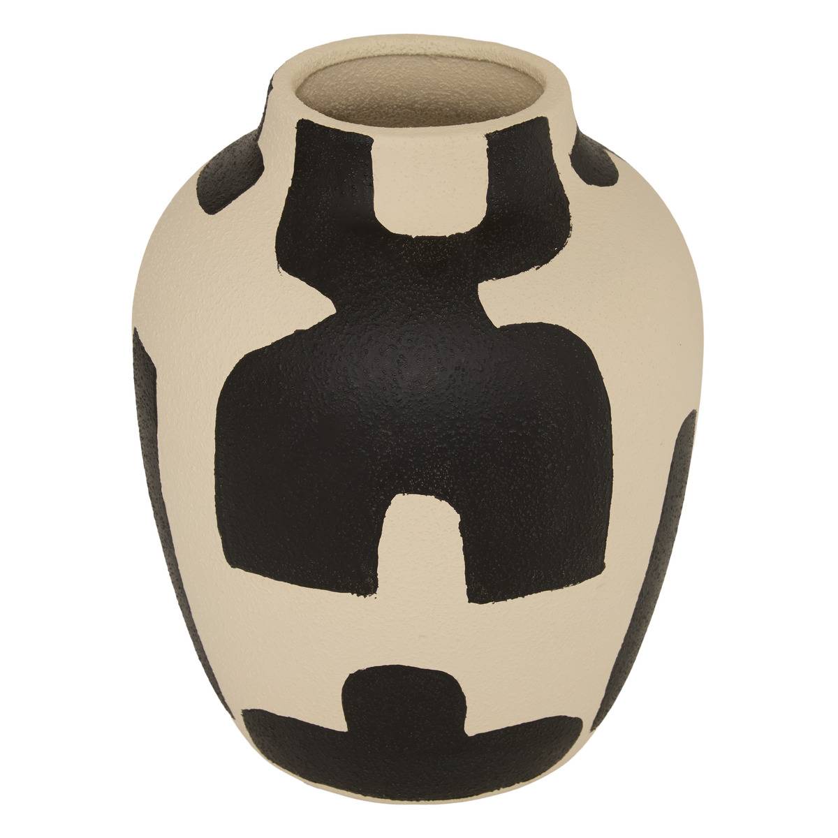 Vase en dolomite NYER noir et blanc, ATMOSPHERA