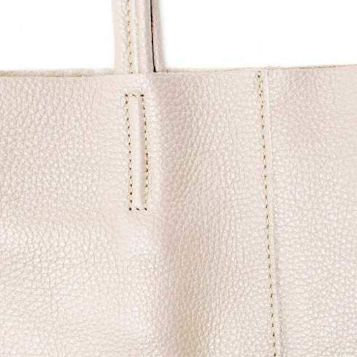 Sac à main cabas en cuir grainé italien NICE taupe clair, OH MY BAG