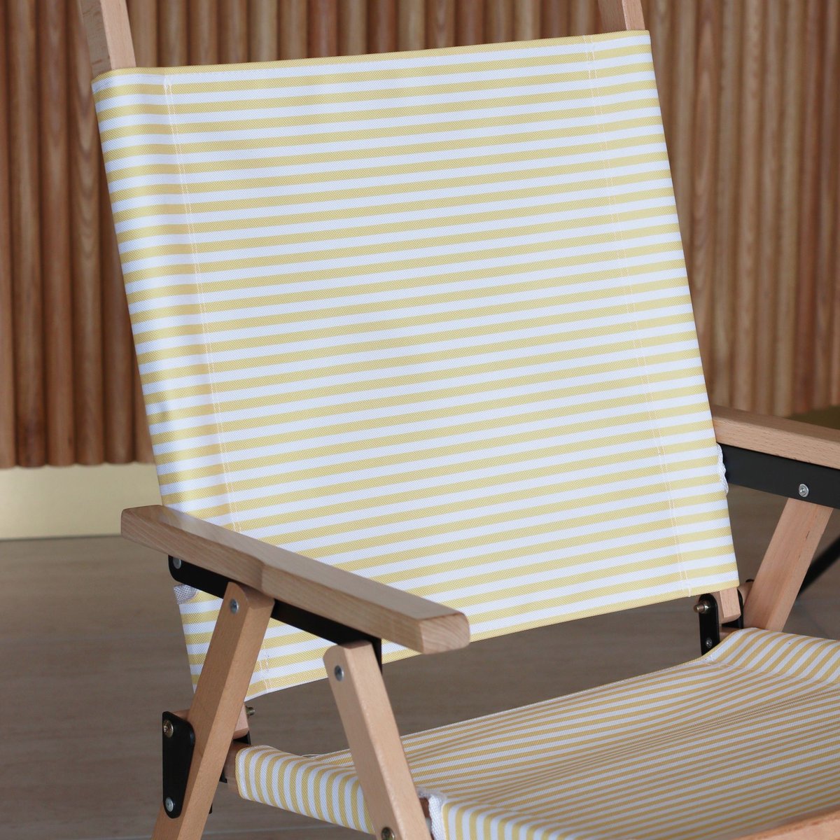 Chaise de plage en toile à rayures, PLAYA jaune, NOW'S HOME