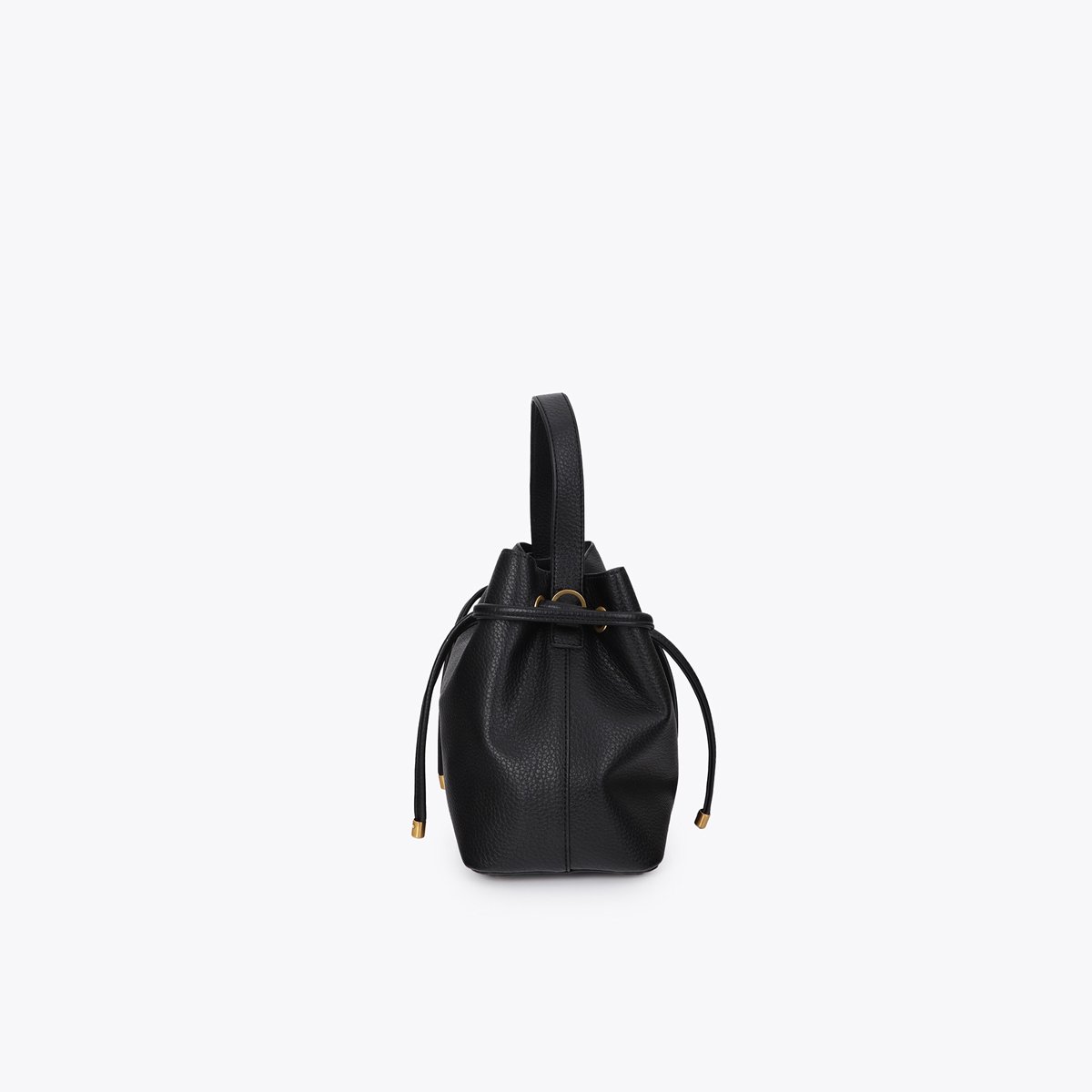Sac à main en cuir synthétique à logo métallique noir, LOLA CASADEMUNT