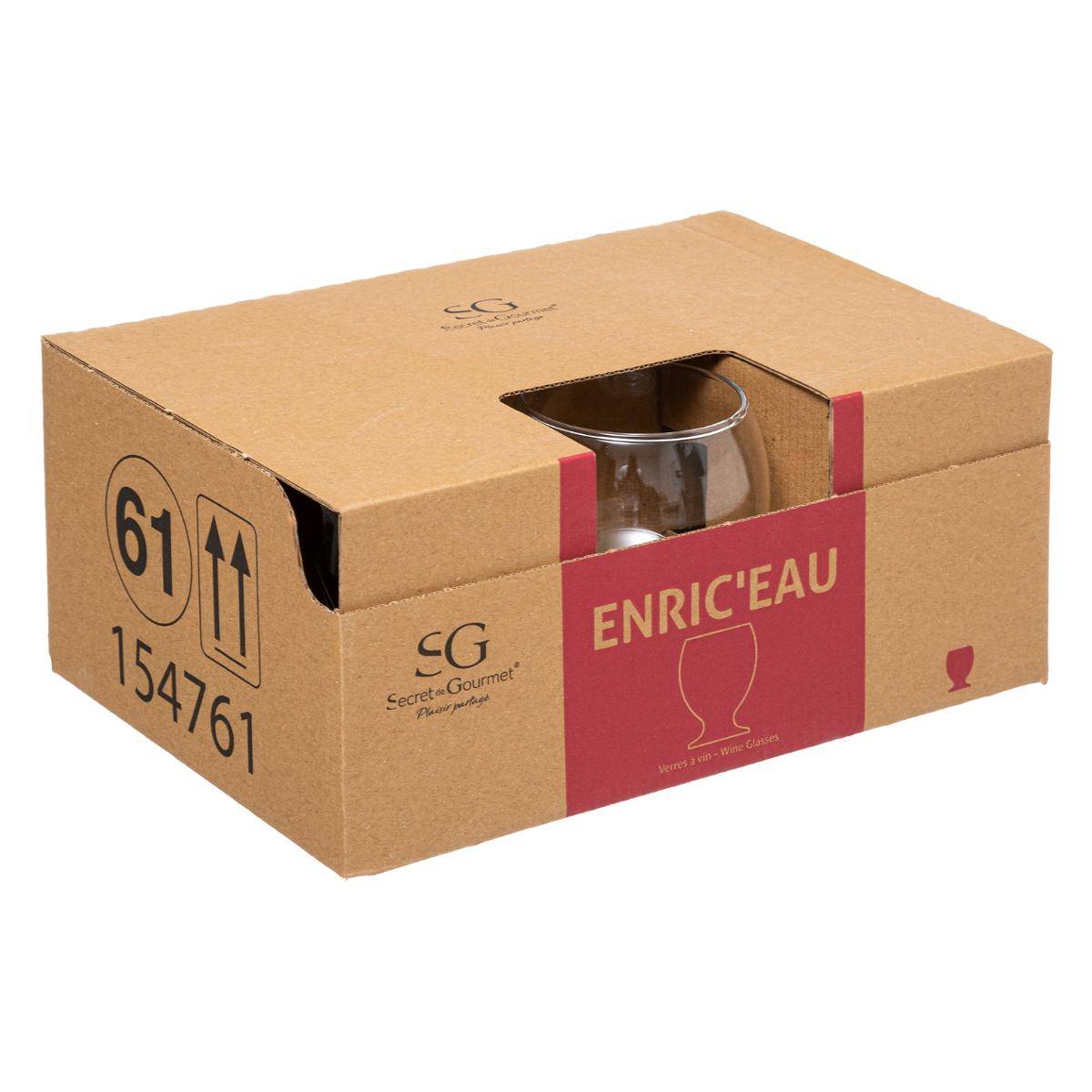 Lot de 6 verres bas en verre ENRIC'EAU transparent, SECRET DE GOURMET
