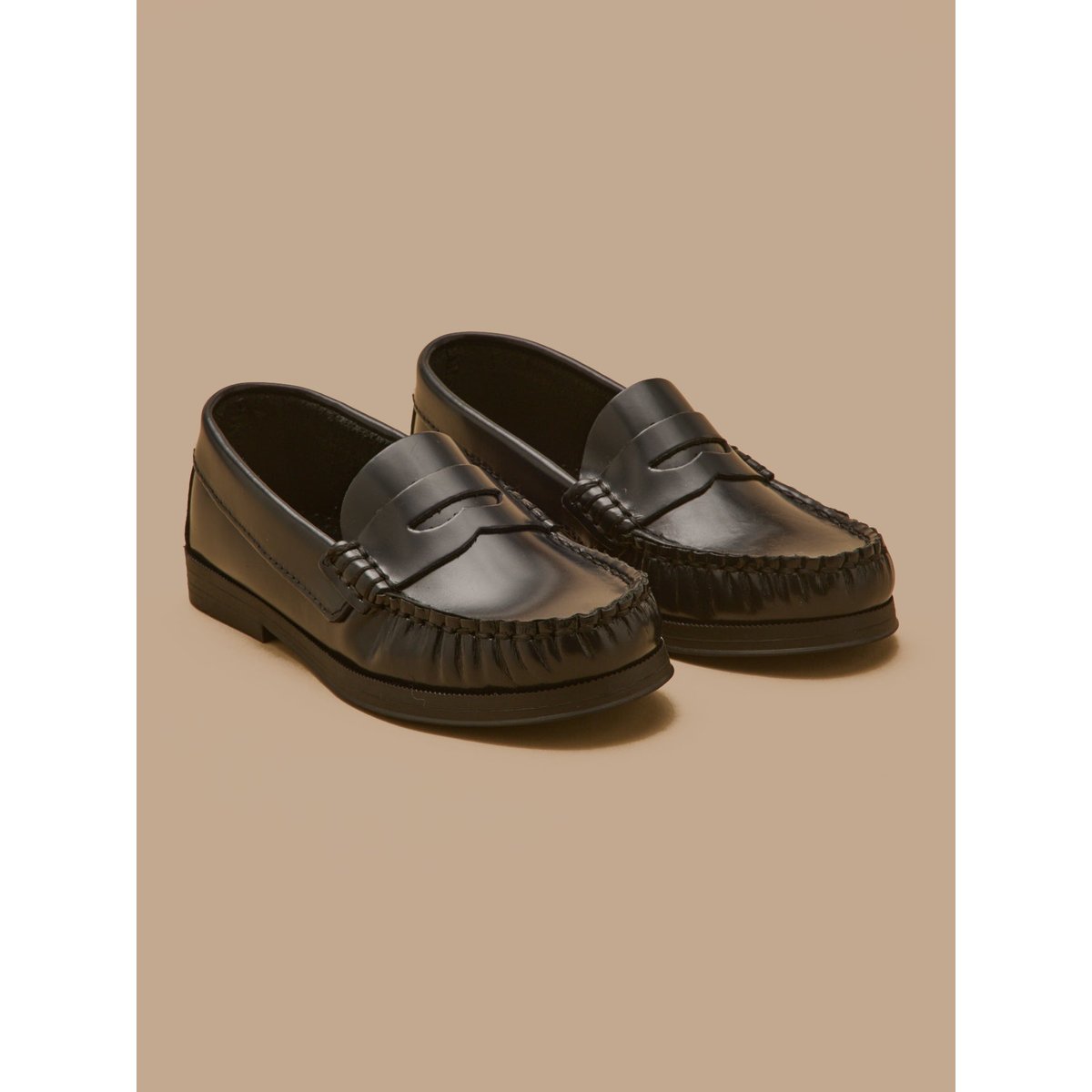 Mocassins en cuir encre, CYRILLUS
