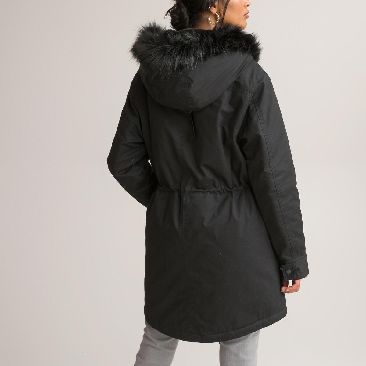 Recycled Mid-Length Parka with Hood black, ANNE WEYBURN