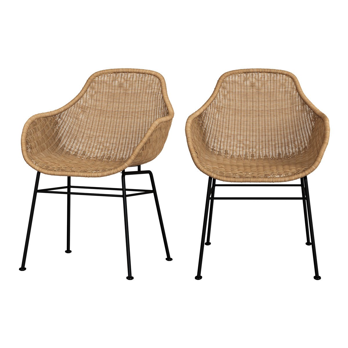 Lot de 2 chaises en résine - CARMELA beige, MAISON PAVANE