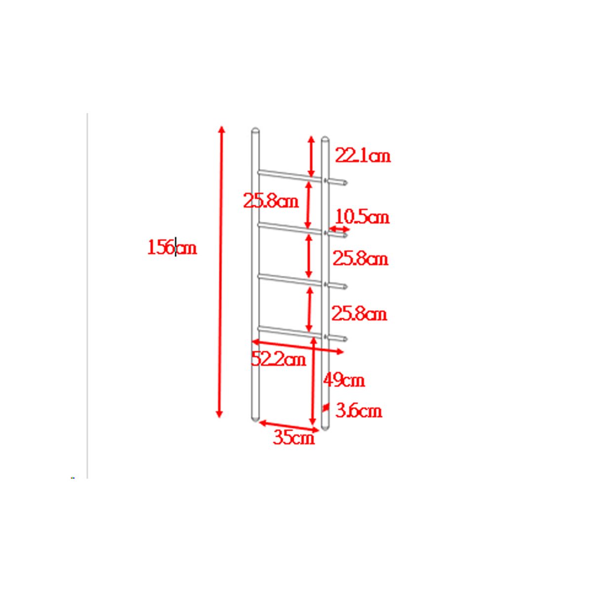 Echelle 156 cm en chêne naturel clair, ZAGO