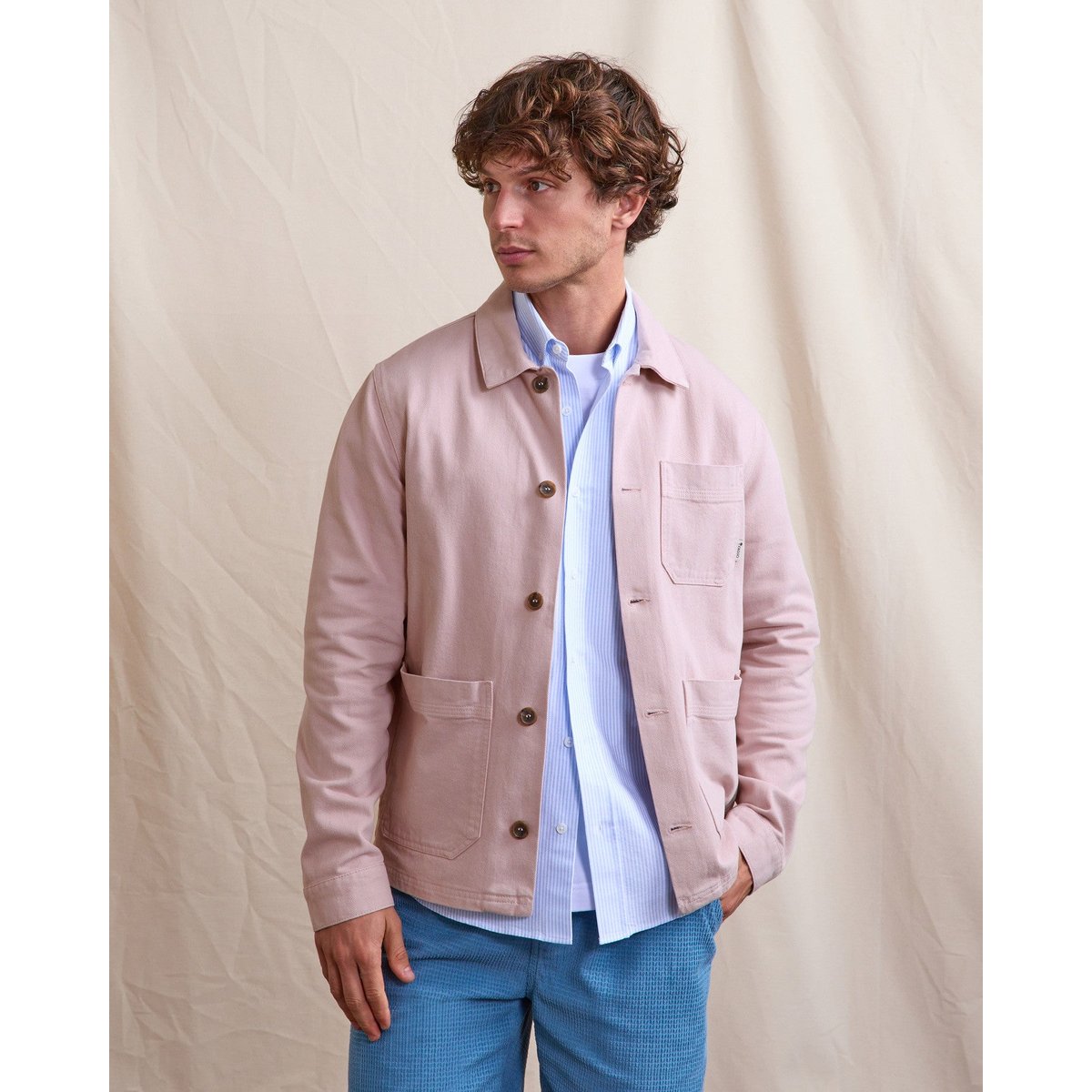 Veste LORGE rose grisé, FAGUO
