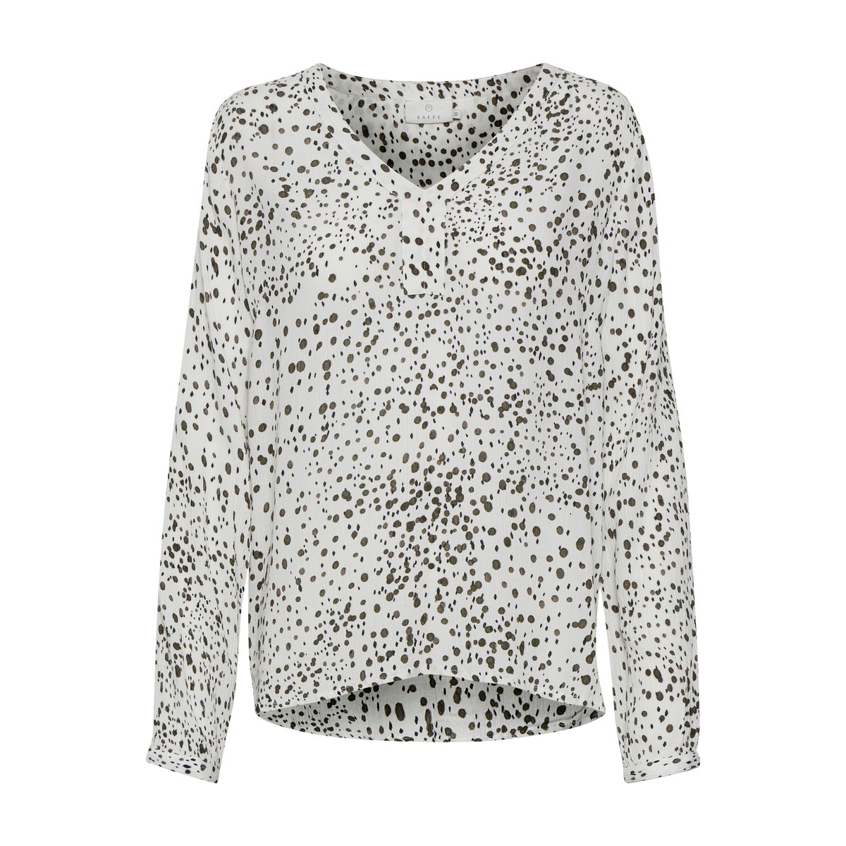 Long sleeved blouse blanc/vert a pois, KAFFE