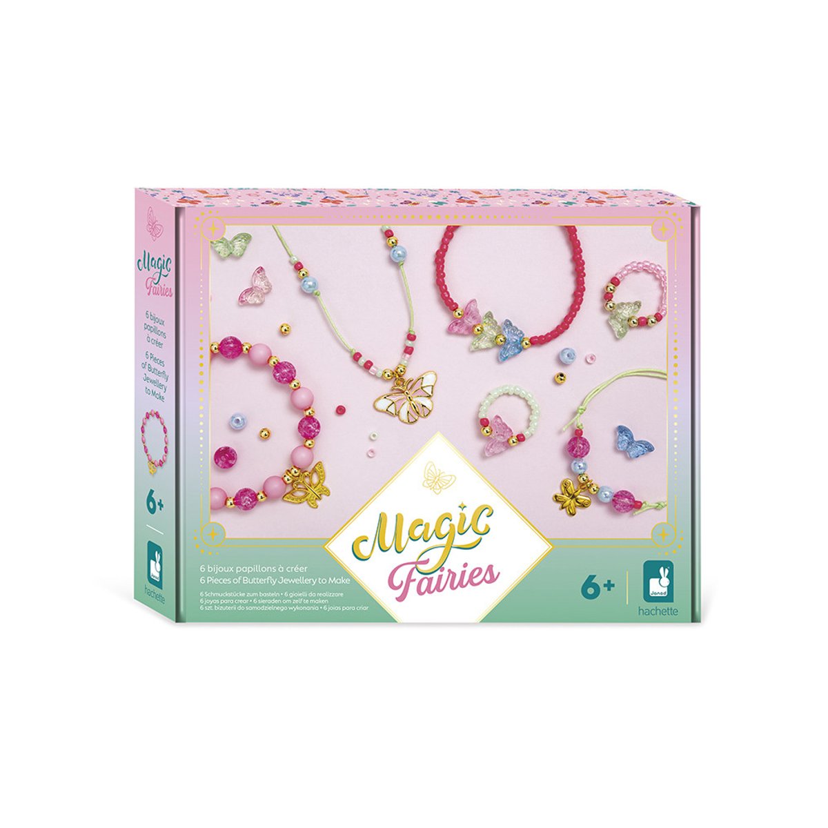6 Bijoux Jolis Papillons Magic Fairies rose, JANOD