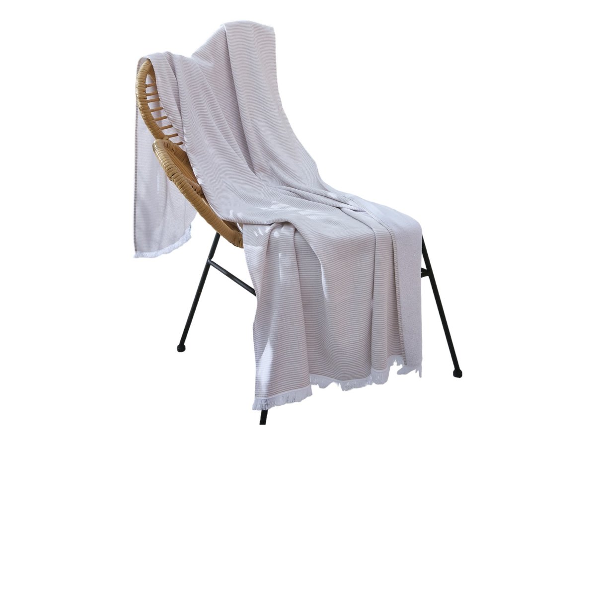 Fouta a franges Collection Nael sable, EDEN