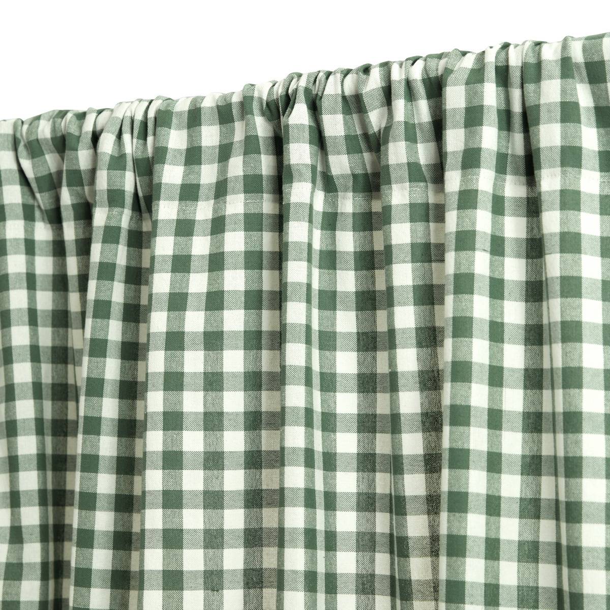 Rideau motif vichy en coton GROOVE vert, ATMOSPHERA