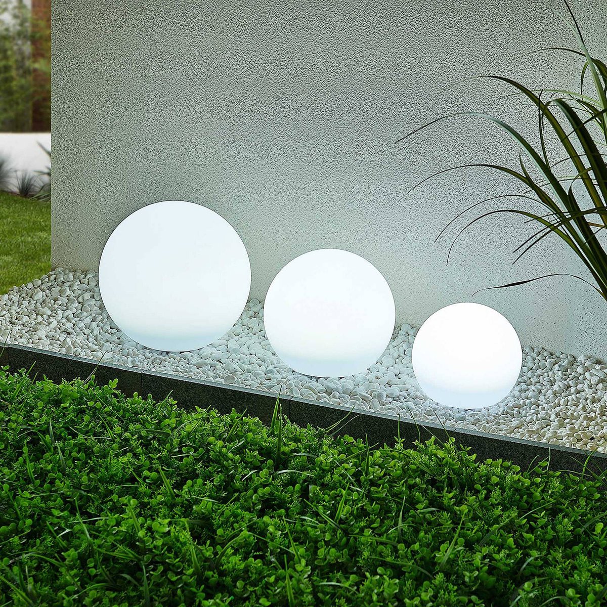 Lampe solaire  moderneLED, Lago blanc, LINDBY