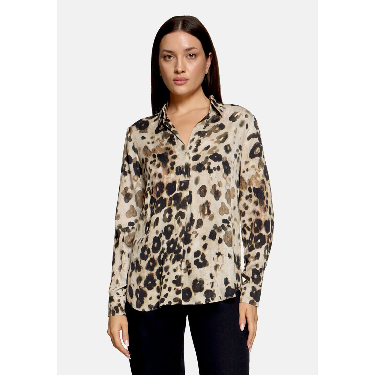 Chemisier long à manches longues beige/taupe, BETTY BARCLAY
