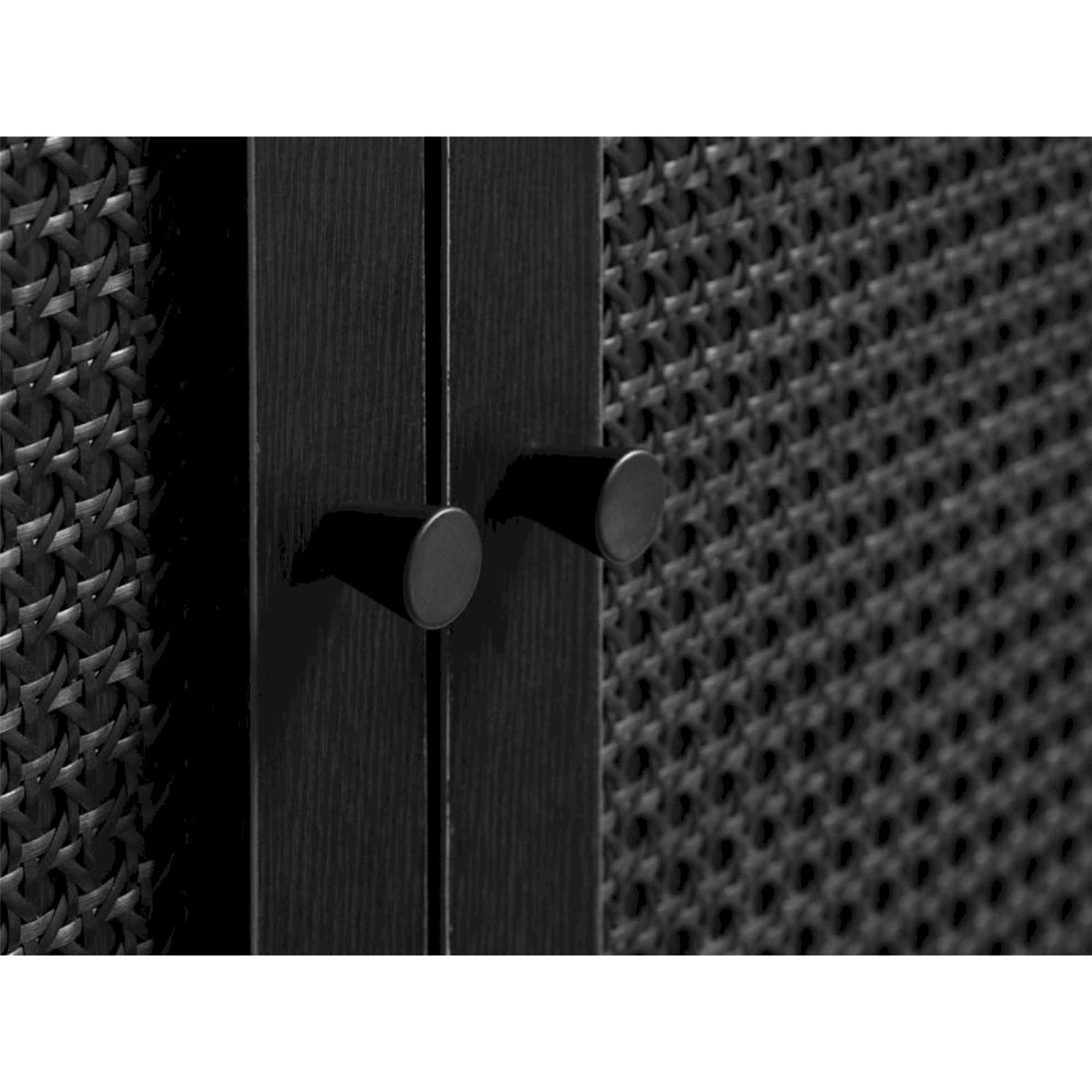 Buffet haut cannage MOGEST 2 portes noir mat, RECOLLECTION