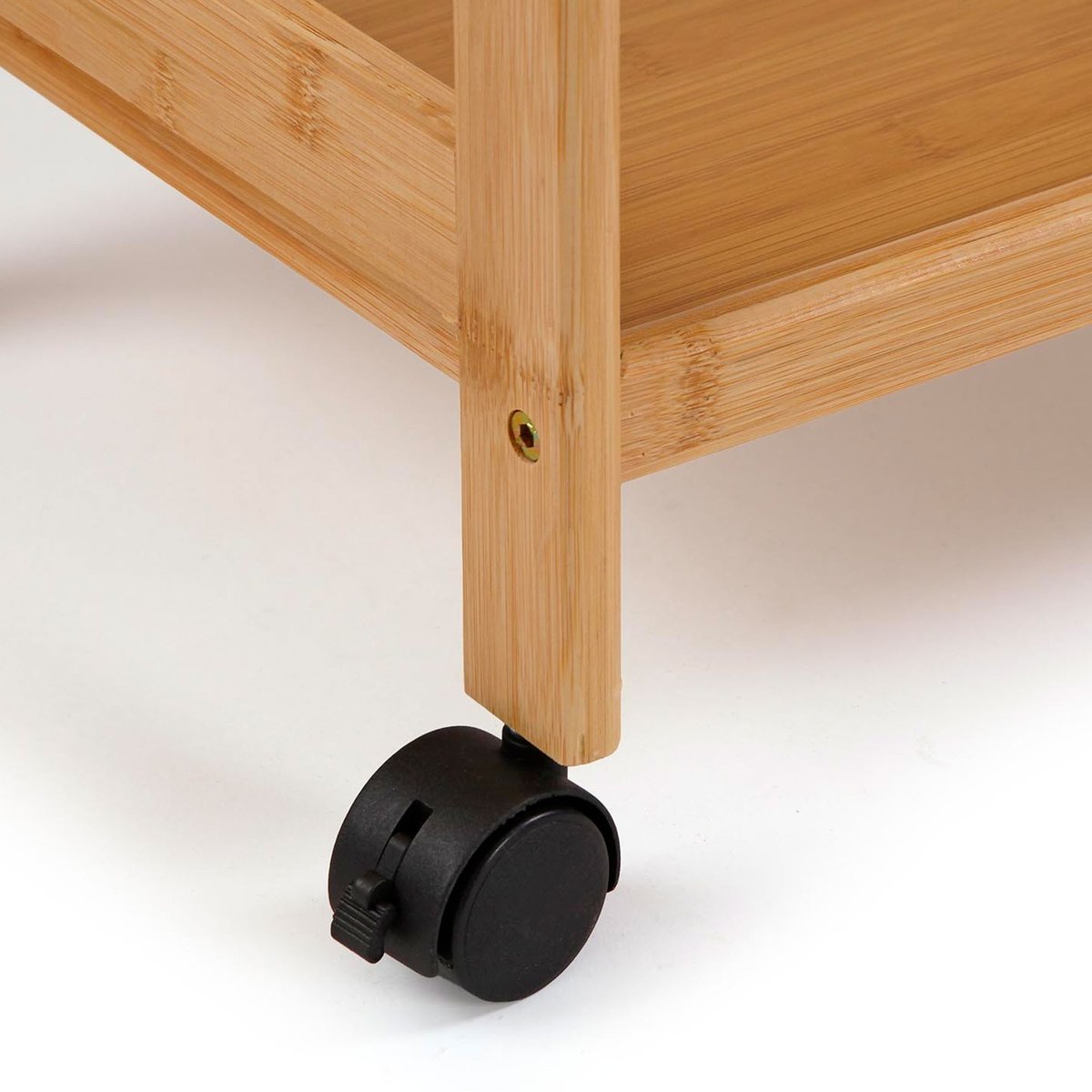 Chariot 4 niveaux sur roulettes bambou 60.5x33.5x91.5cm bois, VERSA