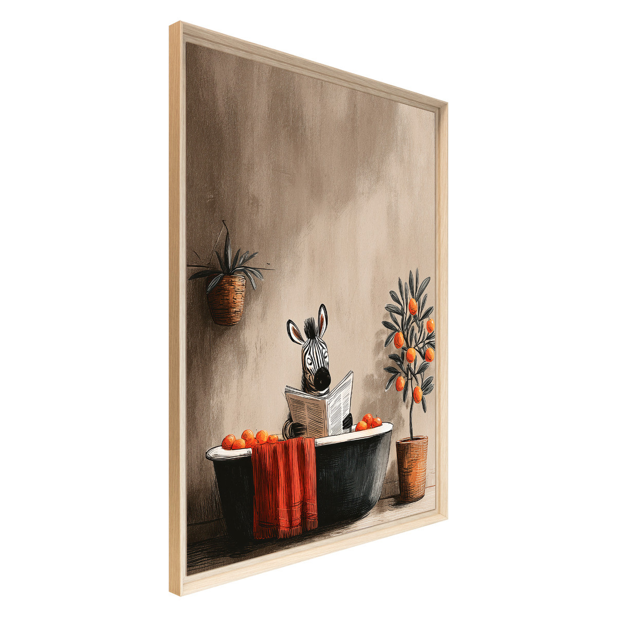 Tableau Mural Encadré Zèbre Chill Au Bain ANIMAUX HUMANISÉS tableaux encadrés, CEANOTHE
