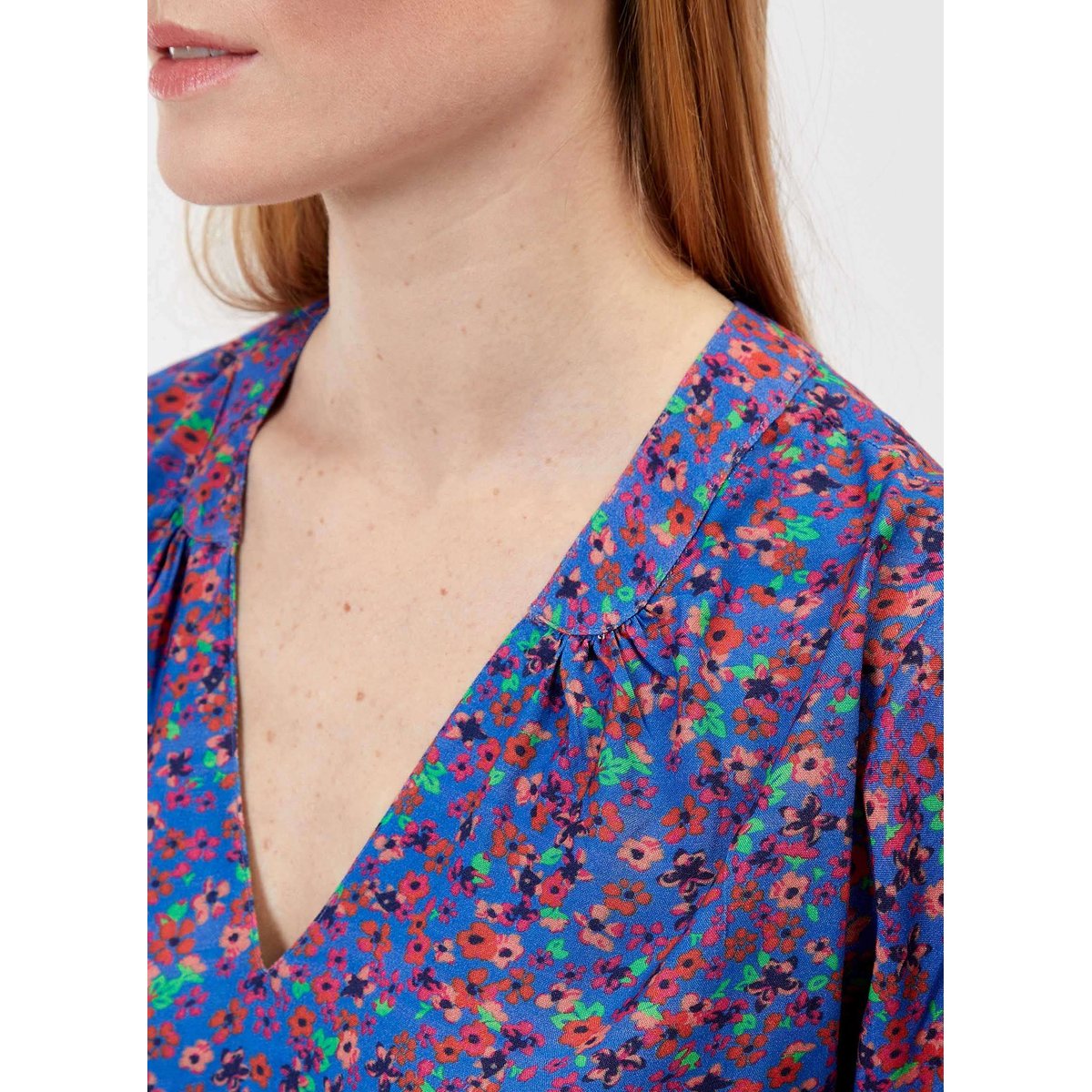 Top col V imprimé Ecovero GARY violet baby, PRINCESSE NOMADE