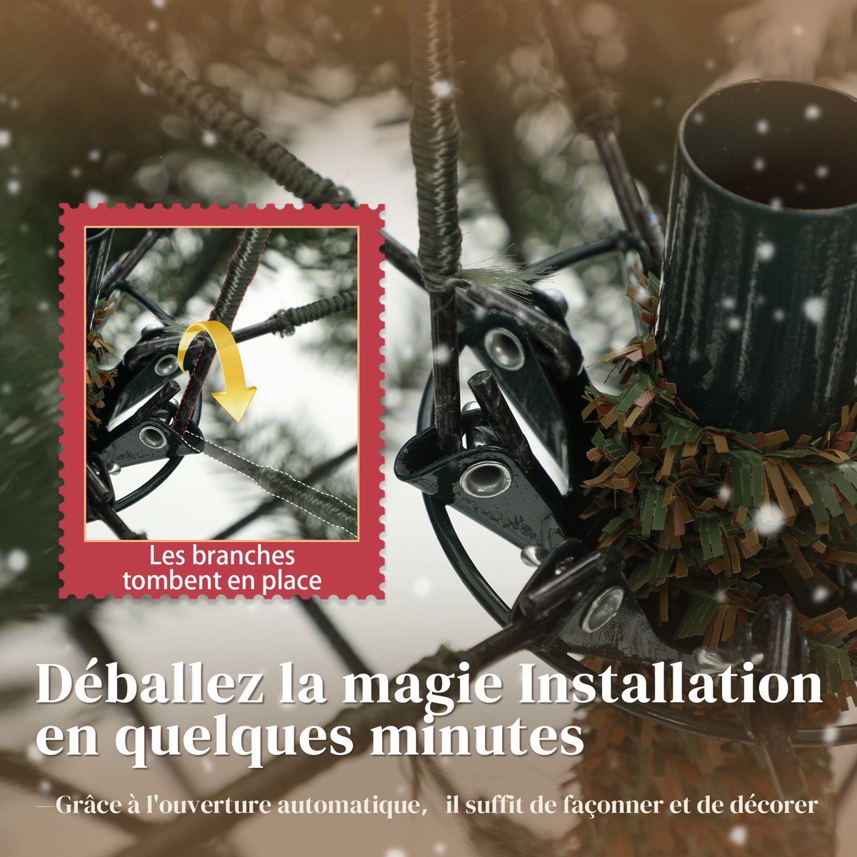 Sapin de Noël Plastique Vert vert, HOMCOM