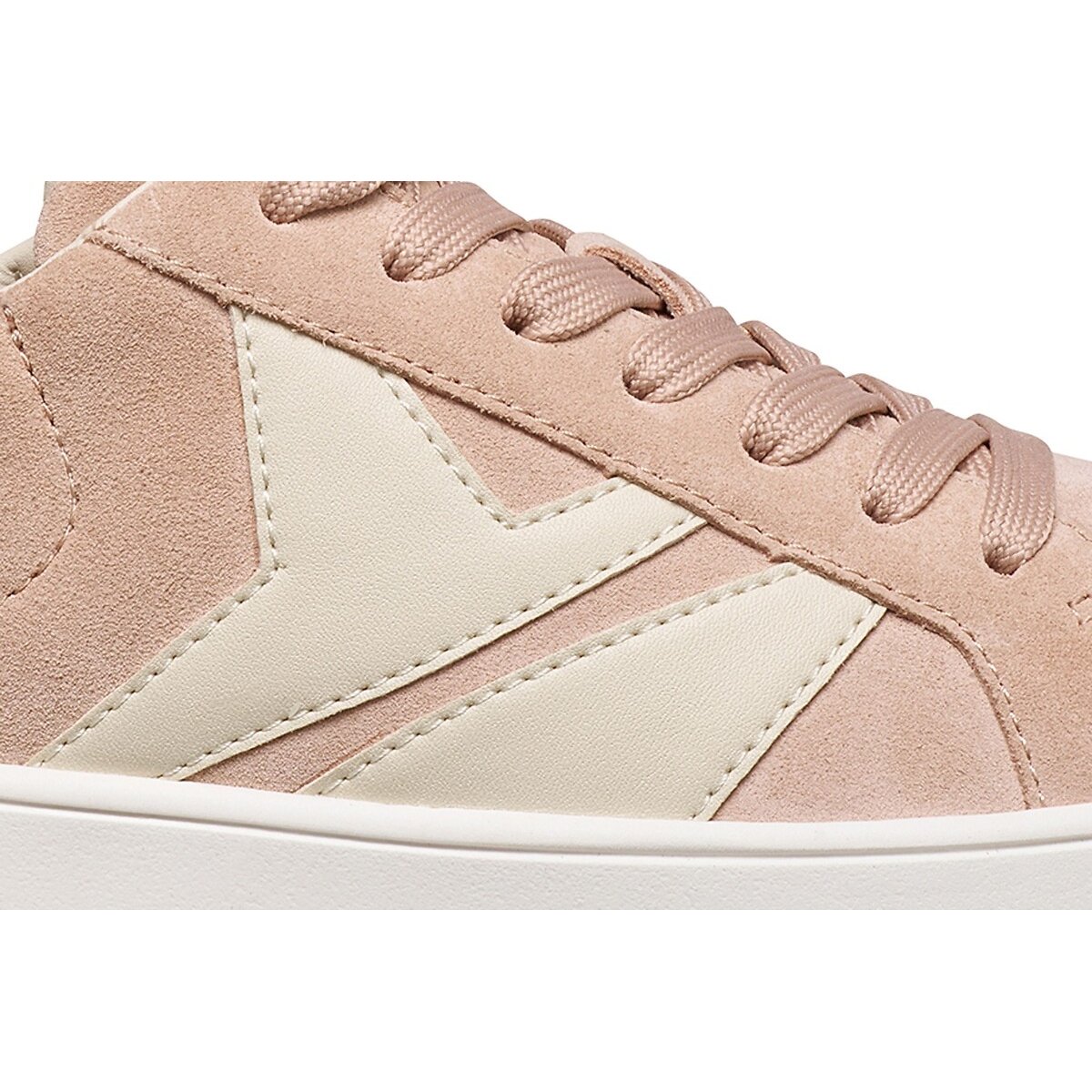 Ademende leren sneakers, SPHERICA ECUB-1 beige/roze, GEOX