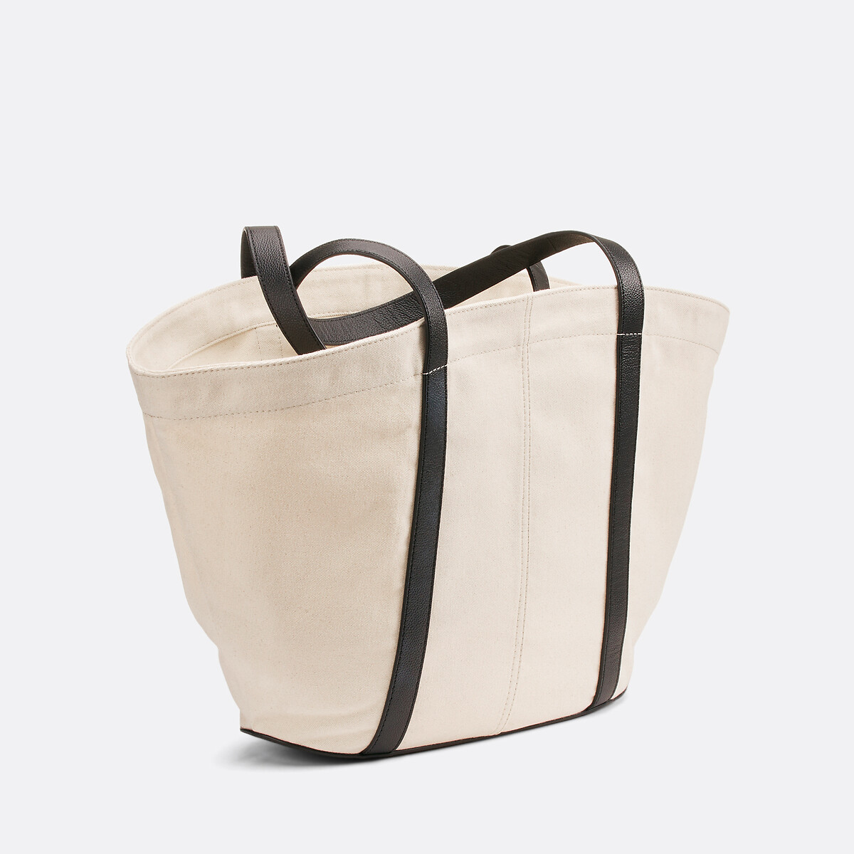 Dual Fabric Tote Bag beige/black, LA REDOUTE COLLECTIONS