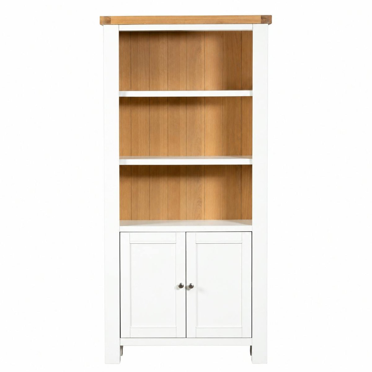 Bibliothèque blanche avec rangement fermé VELIA blanc, PIER IMPORT