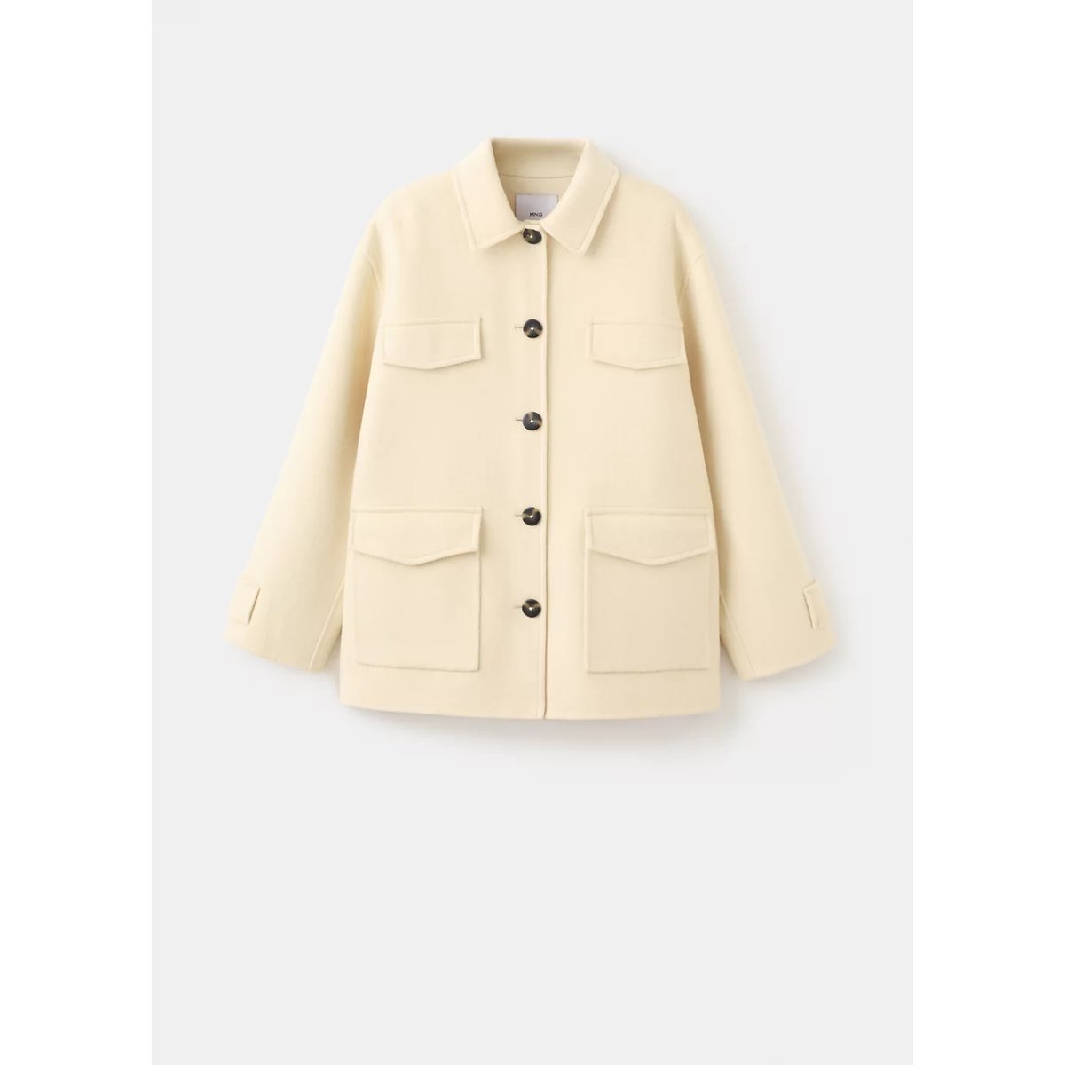 Veste laine à poches vanille, MANGO