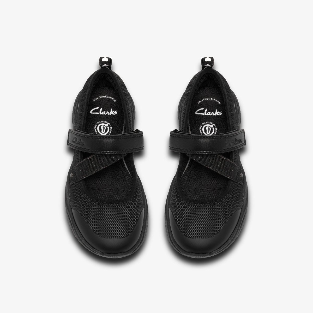 Ballerines Textile Coupe Large FEATHER WISH K noir, CLARKS