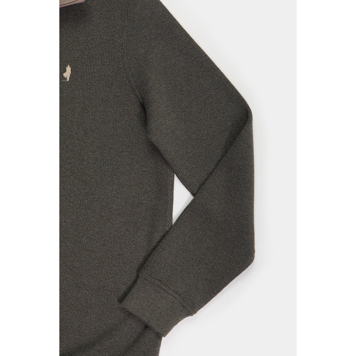 Sweat doux col zippé vert kaki, MCS
