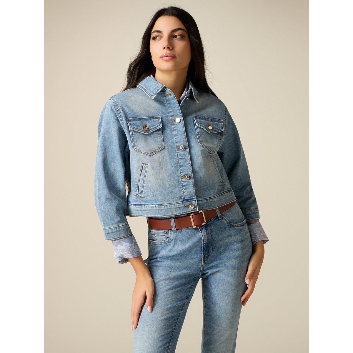 Blouson boxy light - blue, OLTRE