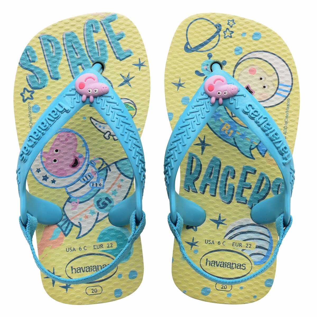 Kids Baby Peppa Pig Toe Post Sandals pale yellow, HAVAIANAS