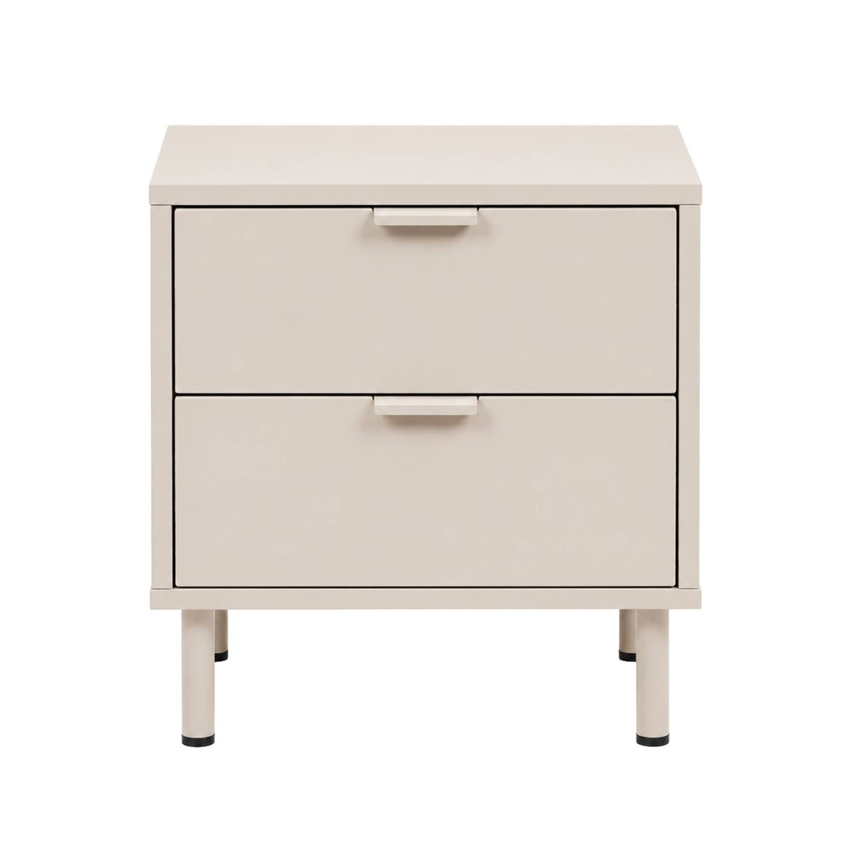 Table de chevet décor bois et métal 2 tiroirs (lot de 2) ELLIE beige, SWEEEK