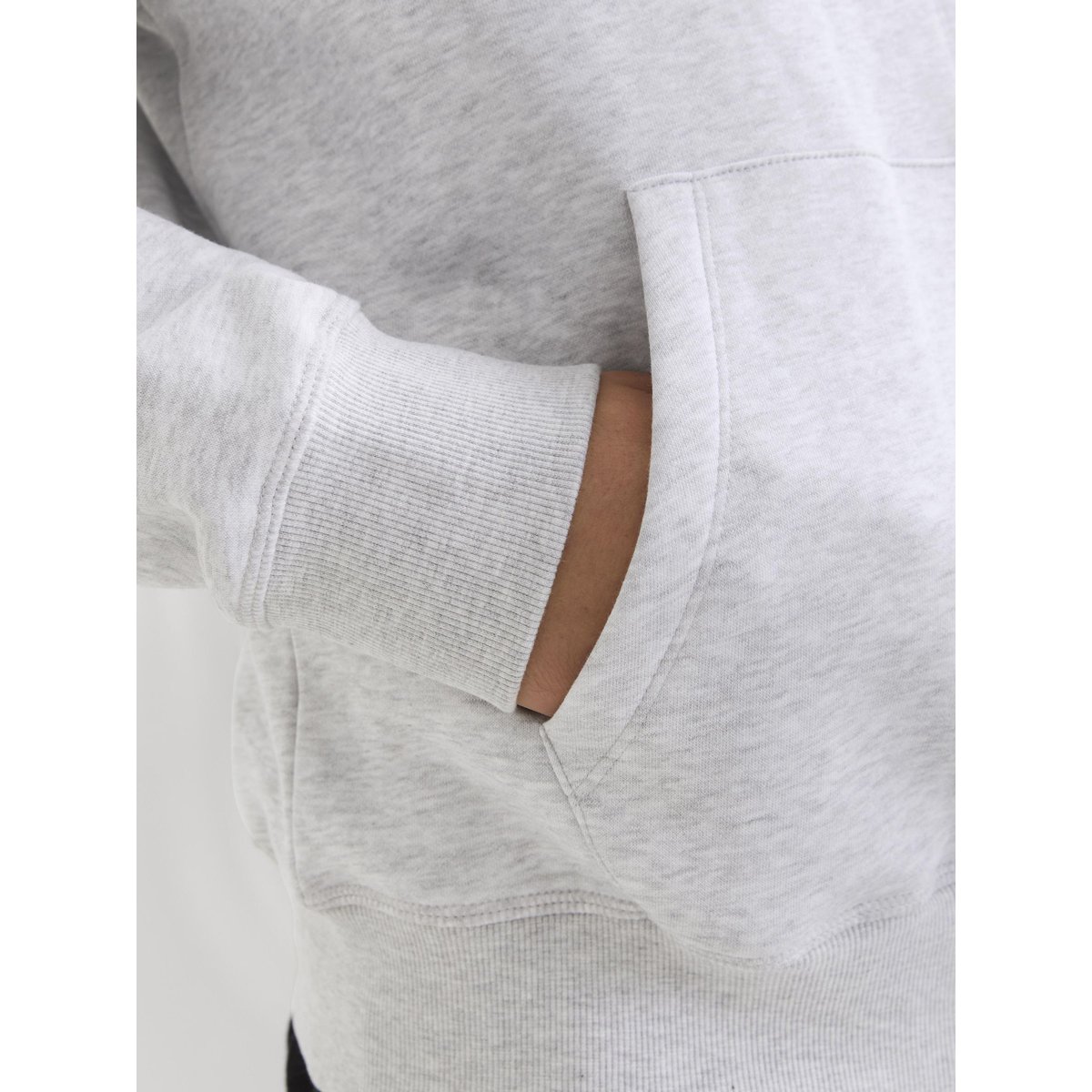 Sweat À Capuche white melange, JACK & JONES
