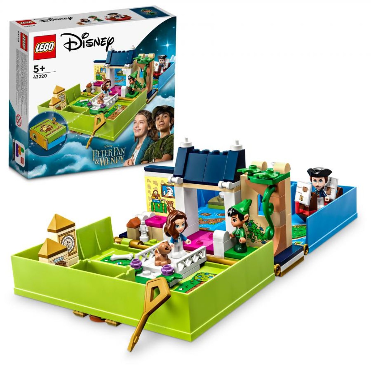 Disney Les aventures de Peter Pan et Wendy dans un livre de contes multicolore, LEGO