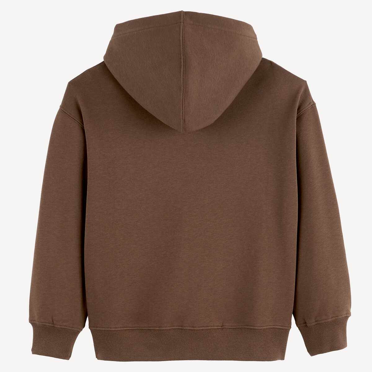 Sweat à capuche en molleton, motif imprimé devant marron, LA REDOUTE COLLECTIONS