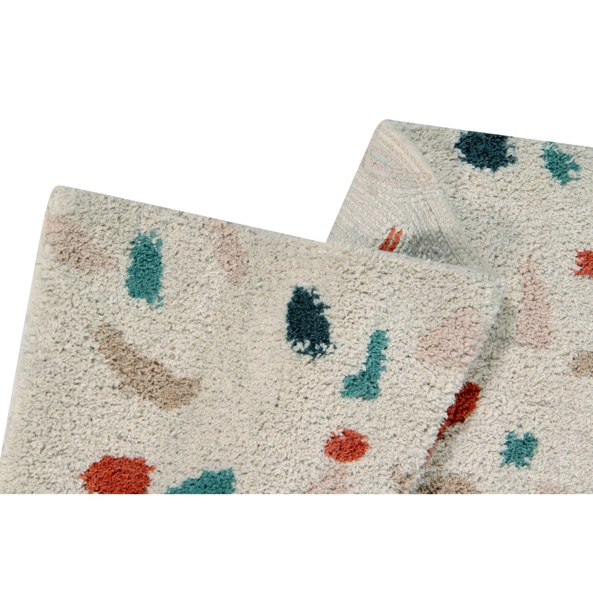 Tapis Rectangulaire en coton TERRAZZO multicolore avec rose et bleu, LORENA CANALS