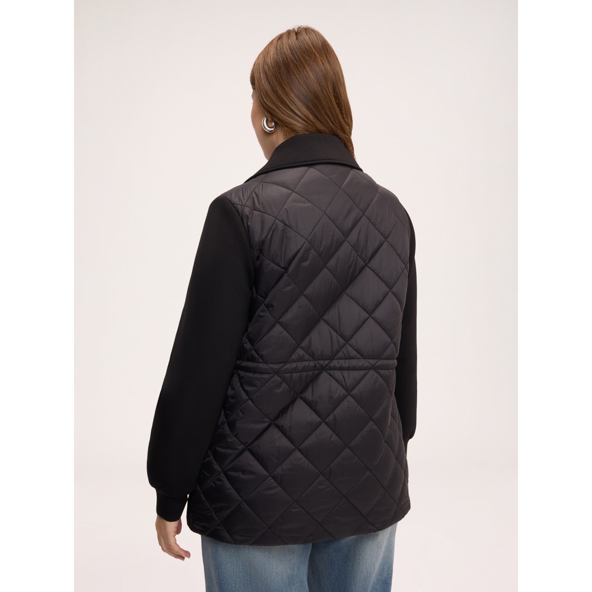 Veste matelassée trench croisée noir, FIORELLA RUBINO