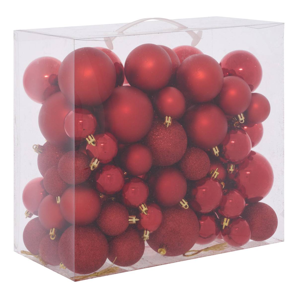 Kit de 100 boules de Noël en plastique assorties or rouge, FEERIC LIGHTS & CHRISTMAS