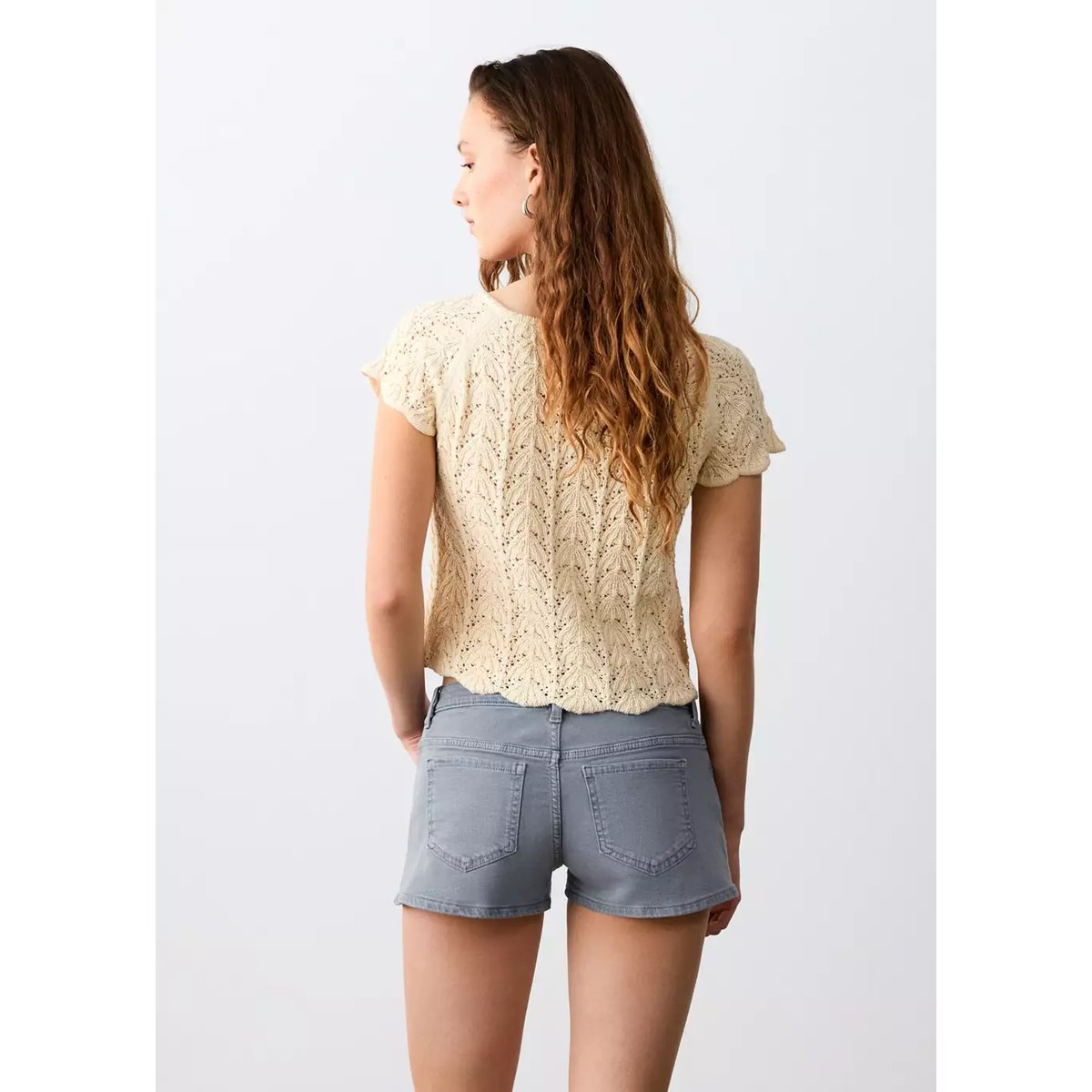 Mini short détails décoratifs bleu, MANGO TEEN