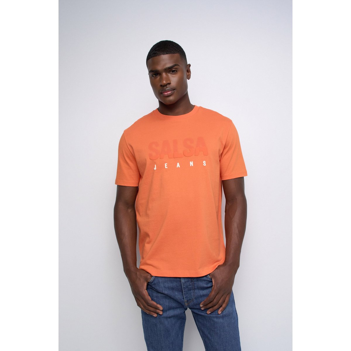 T-SHIRT AVEC BRANDING orange, SALSA JEANS