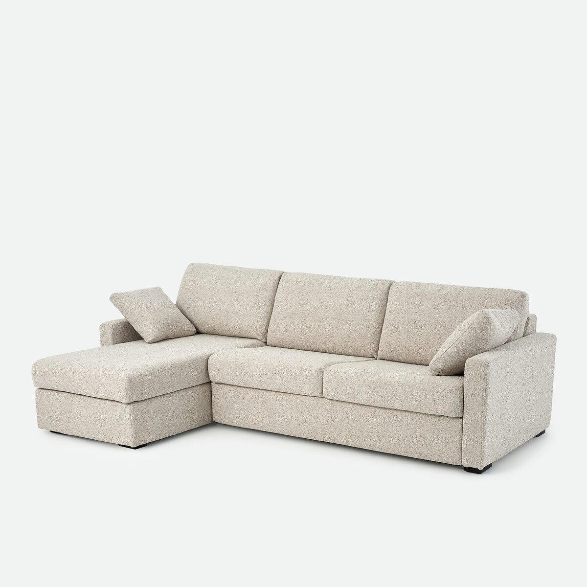 Canapé d'angle, convertible, 4 places, Standard, tissu texturé moucheté, TIMOR ecru/bleu, LA REDOUTE INTERIEURS